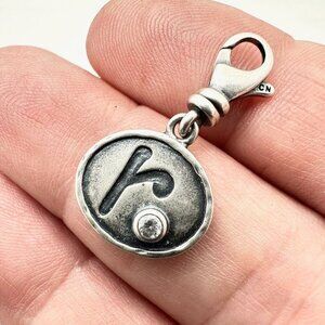 Silpada Womens Charm Sterling Silver Crystal Initial "R" 4Bracelet Necklace Gift